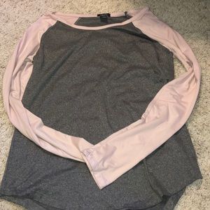 pink and gray long sleeve